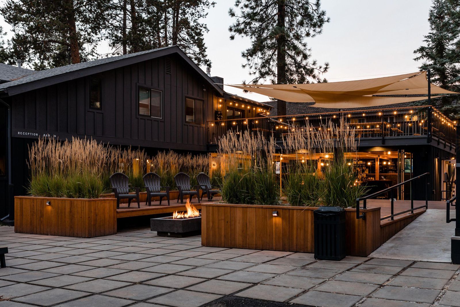 Courtyard fire pit at The Coachman